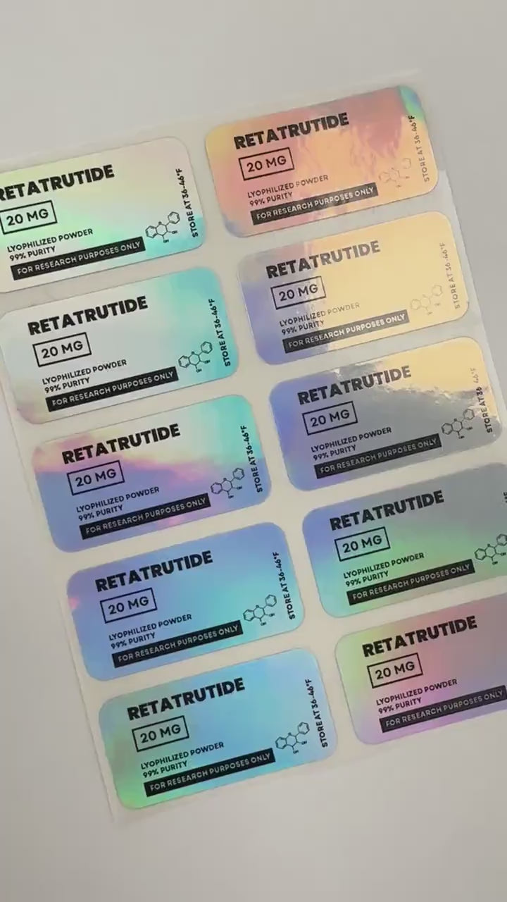 Holographic Peptide Vial Labels